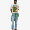 T-shirt met reispostkaart-print