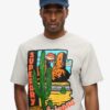 T-shirt met reispostkaart-print
