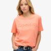 T-shirt met reliëflogo en relaxte pasvorm