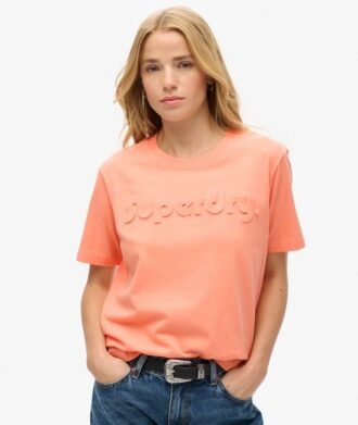 T-shirt met reliëflogo en relaxte pasvorm