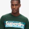T-shirt met retro gestreept logo