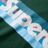 T-shirt met retro gestreept logo