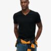 T-shirt met V-hals en Organic Cotton Essential-logo