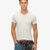 T-shirt met V-hals en Organic Cotton Essential-logo