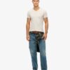 T-shirt met V-hals en Organic Cotton Essential-logo