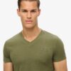 T-shirt met V-hals en Organic Cotton Essential-logo