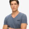 T-shirt met V-hals en Organic Cotton Essential-logo