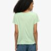 T-shirt met V-hals en slubborduursel