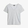 T-shirt met V-hals en slubborduursel T-shirt met V-hals en slubborduursel