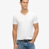 T-shirt met V-hals, slub en korte mouwen