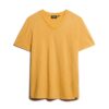 T-shirt met V-hals, slub en korte mouwen