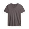 T-shirt met V-hals, slub en korte mouwen