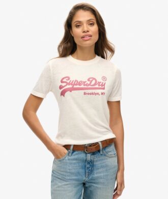 T-shirt met versierd Vintage logo
