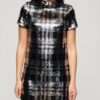 T-shirtjurk met hoge hals en pailletten