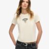 Tattoo Rhinestone T-shirt met getailleerde pasvorm
