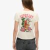 Tattoo Rhinestone T-shirt met getailleerde pasvorm