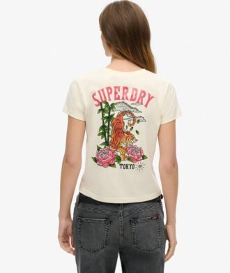 Tattoo Rhinestone T-shirt met getailleerde pasvorm
