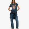 Tattoo Rhinestone T-shirt met getailleerde pasvorm