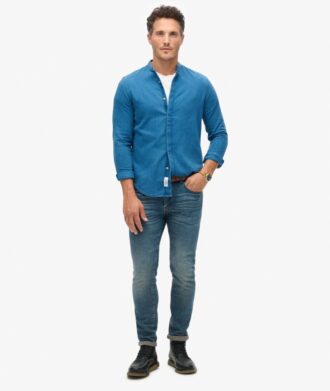 The Merchant Store – Henley Indigo Overhemd