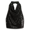 Top met cowl-hals en pailletten