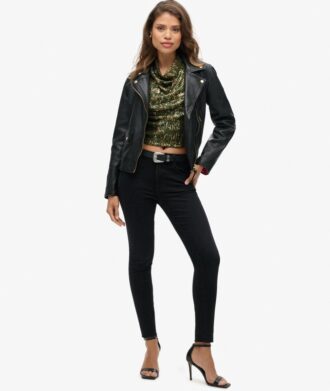 Top met cowl-halslijn en pailletten