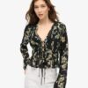 Top met geplooide mouwen in jaren 70-stijl