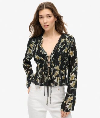 Top met geplooide mouwen in jaren 70-stijl
