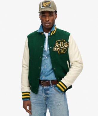 Varsity-bomberjas van wol