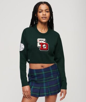 Varsity Cropped Crew-trui