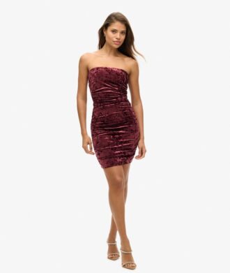 Velvet Bandeau Mini Jurk