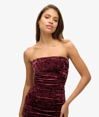 Velvet Bandeau Mini Jurk