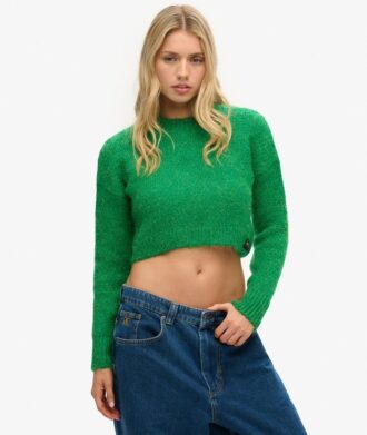 Vintage cropped trui met textuur