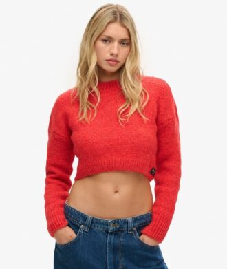 Vintage cropped trui met textuur