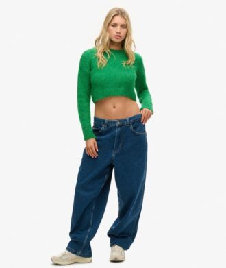 Vintage cropped trui met textuur