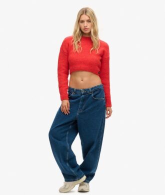 Vintage cropped trui met textuur