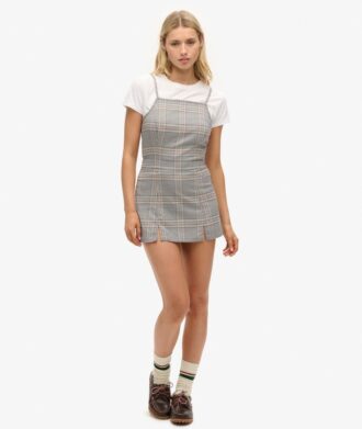 Vintage geruite mini-cami-jurk