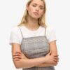 Vintage geruite mini-cami-jurk Vintage geruite mini-cami-jurk