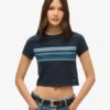 Vintage gestreept crop-T-shirt
