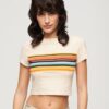 Vintage gestreept crop-T-shirt