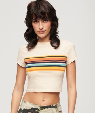 Vintage gestreept crop-T-shirt