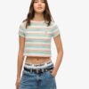 Vintage gestreept crop-T-shirt