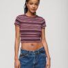 Vintage gestreept crop-T-shirt