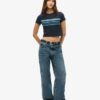 Vintage gestreept crop-T-shirt