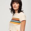 Vintage gestreept crop-T-shirt