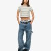 Vintage gestreept crop-T-shirt