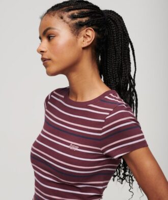 Vintage gestreept crop-T-shirt