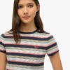 Vintage gestreept crop-T-shirt