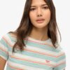 Vintage gestreept crop-T-shirt