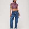 Vintage gestreept crop-T-shirt