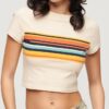 Vintage gestreept crop-T-shirt